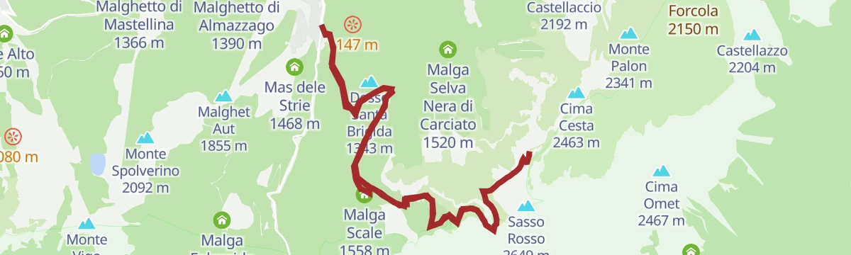Route map: Cima Nana